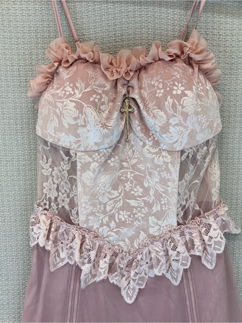 Blood Supply Pink Guardian Of Sakura Dress Small Whimsical Gothic Lace Fairy - Picture 2 of 13